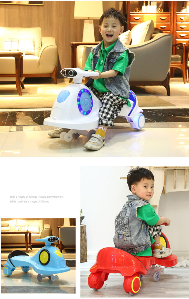 Professional Manufacture Child Butterfly Steering Wheel Colorful Ride On Toy Wiggle Kids Swing Car