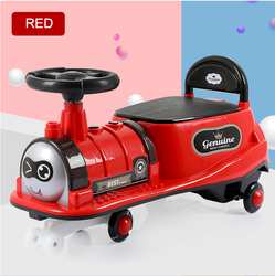 Children train wiggle car baby toy music light swing car