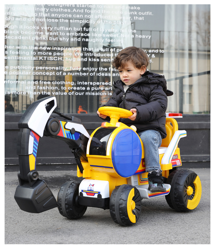 Kids Electric Excavator Children 4 Wheels Battery Engineering Vehicle Baby ride on car