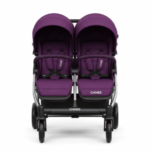 Customizable Purple Double Baby Stroller for OEM/ODM — Side-by-Side Twin-Seat Design for Childcare Industry