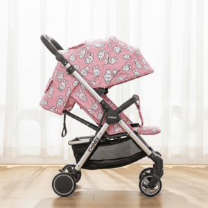 Customizable Pink Bunny Pattern Baby Stroller for OEM/ODM Manufacturing in Childcare and Mobility Industries