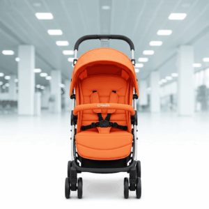 Customizable Orange Baby Stroller for OEM ODM Manufacturing in Infant Mobility Industry