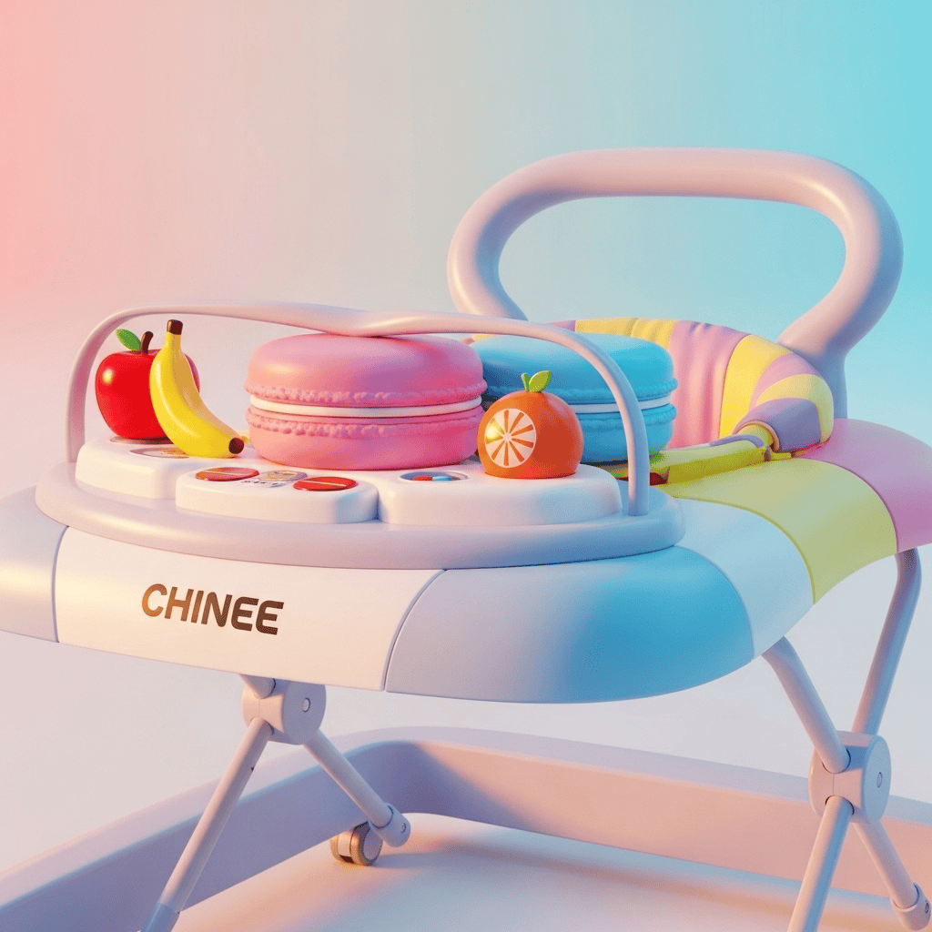 Customizable Baby Walker with Interactive Toy Tray for Early Childhood Development