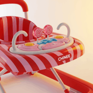 Customizable Red-White Striped Kids Ride-On Toy for OEM/ODM Industry Fit