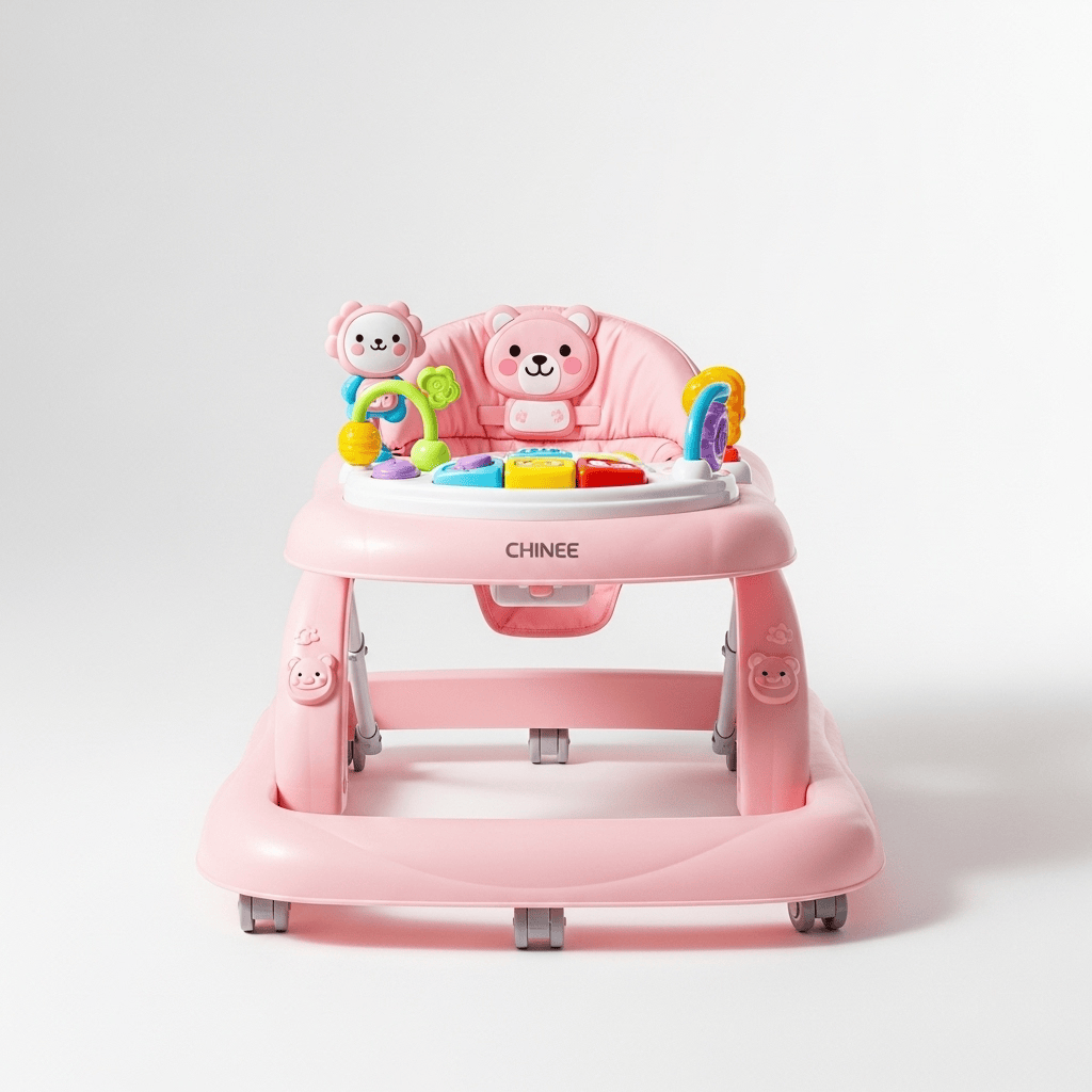Customizable Pink Baby Activity Walker - OEM/ODM Ready for Toys & Early Learning Industry