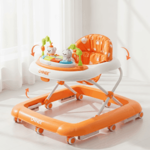 Customizable Orange Baby Walker with Activity Center — Ideal OEM/ODM Solution for Baby Toys and Infant Mobility Equipment