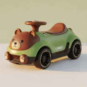 Bear-Shaped Green Ride-On Toy Car for Toddlers – Customizable OEM/ODM Solution for Toy Industry