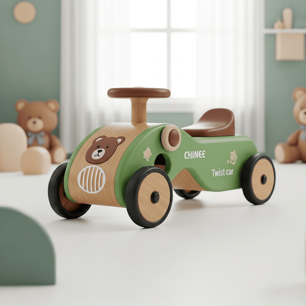 Customizable Wooden Twist Car for Toddlers - OEM/ODM Ready for Toy Brands and Early Learning Markets