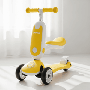 Customizable Yellow-White Three-Wheel Ride-On Scooter for Toddlers, OEM/ODM Ready for Toy Industry