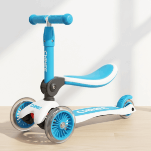 Customizable Blue Children's Three-Wheel Scooter for Early Learning and Outdoor Play