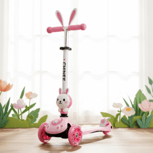 Customizable Pink Bunny-Ears 3-Wheel Kids Scooter for OEM/ODM Manufacturing – Industry-Fit Solution
