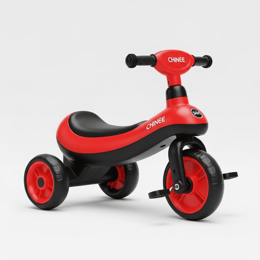 Customizable Red-Black Kids Tricycle for Early Learning - OEM/ODM Ready by Chinee Kids Toys Co., ltd.