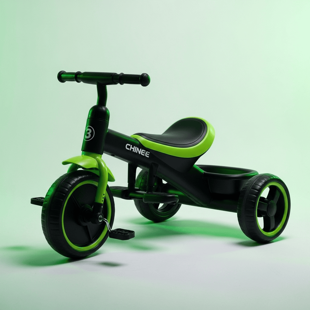 Customizable Green & Black Ride-On Tricycle for Kids - OEM/ODM Ready, Industry-Fit