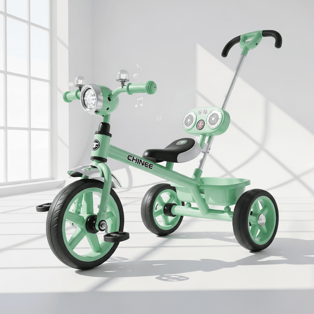 Customizable Green Kids Tricycle for Early Learning - OEM/ODM Toy Vehicle by Chinee Kids Toys Co., ltd.