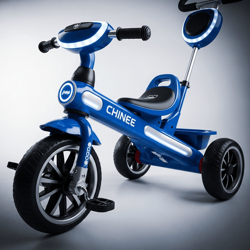 Customizable Blue LED Ride-On Tricycle for Kids – OEM/ODM Ready by Chinee Kids Toys Co., ltd.