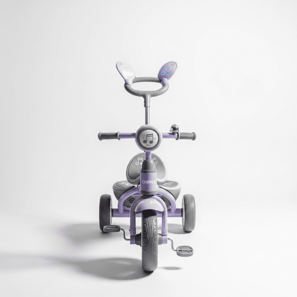 Customizable Musical Ride-On Tricycle for Kids - OEM/ODM Ready, Purple-Gray Play Vehicle
