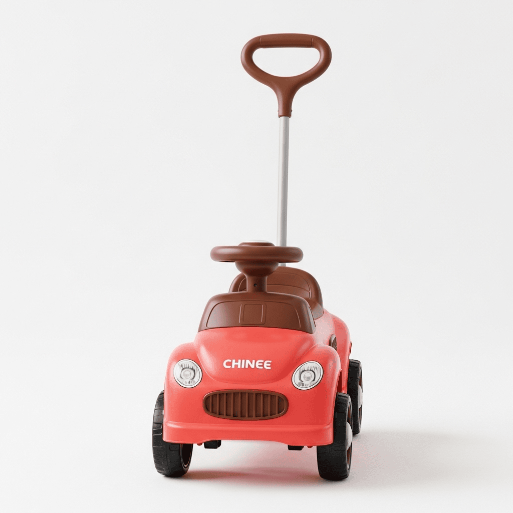 Customizable Red Push Car for OEM/ODM Toy Manufacturing and Early Learning Industry