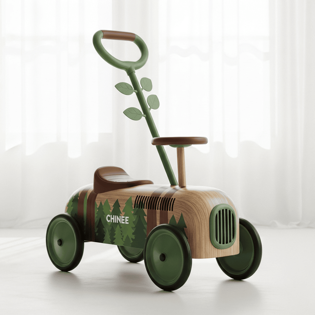 Customizable Wooden Forest Theme Ride-On Tricycle for Early Learning - OEM/ODM Ready