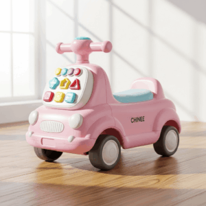 Customizable Pink Ride-On Toy Car for Early Learning and OEM/ODM Manufacturing