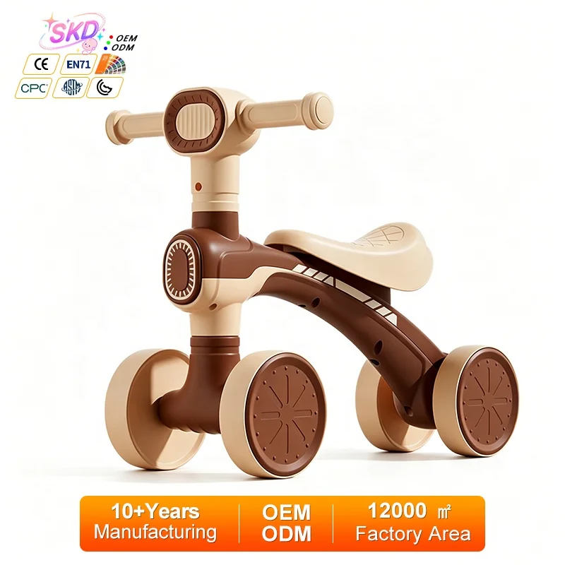 1 3 Year Old Boys and Girls Plastic 3 in 1 Balance Scooter and Ride On Push Car Four Wheel Gliding Toy