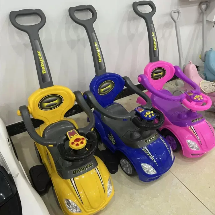 1-3 Years Baby Infant Push Bar Pedal Driving Car Musical Stroller Kids 4 Wheels Vehicle Toy Ride-on Car