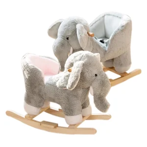 1 3 Years Children Plush Animal Riding Toys Infant Elephant Children Ride on Animal Kids Wooden Rocking Horse