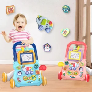 1-3 Years Old Kidsren’s Toy Baby Walker Stroller Anti-Rollover Feature Folding Standing Artifact Learning Walk Made Plastic