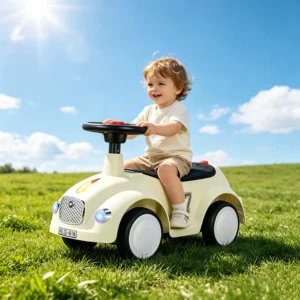 1-3Y Kids Ride on Sliding Car with Music LED Lights Anti-Rollover 4 Wheel Toddler Balance Toy for Boys Girls