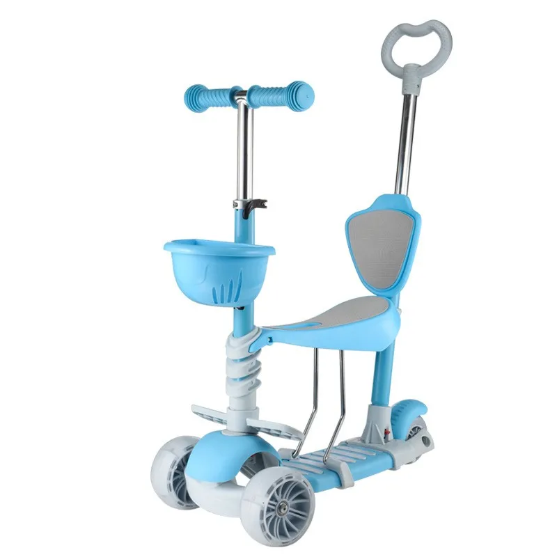 1-8 Years Old Children Scooter with Seat Can Be Ridden or Pushed Multi-functional Five-in-one Children Scooter