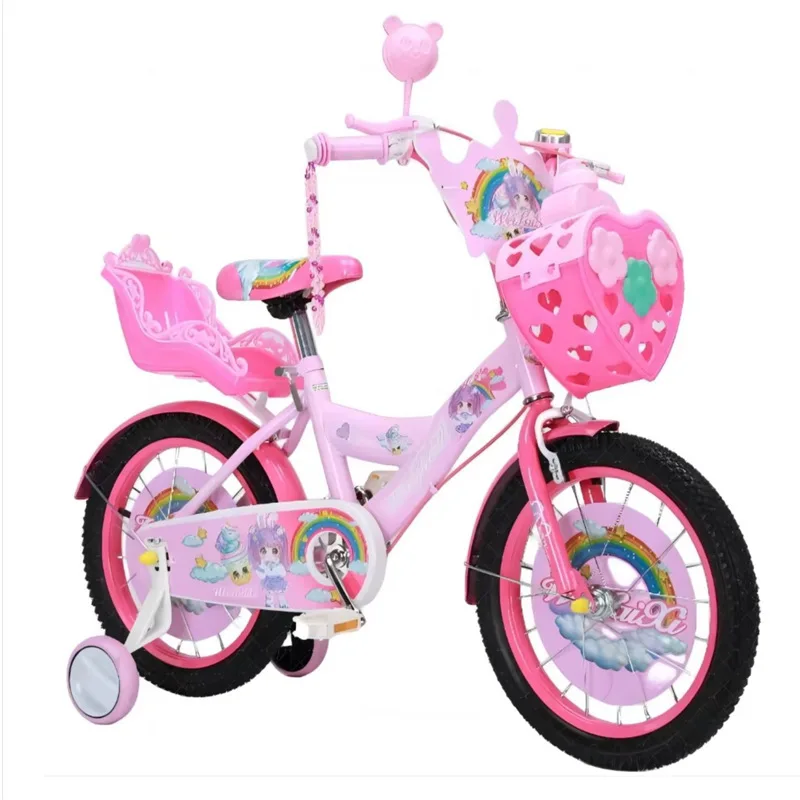 12 Inch Single Speed Kids Bike Steel Frame Bead Pedal Training Wheels Dual Brake 100kg Load Capacity Fashionable Design