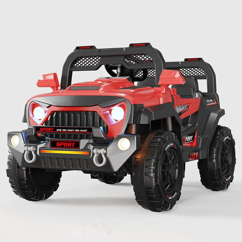 12V Battery Powered Off Road Electric Kids Ride On Car for 1-9 Years 4 Wheels Remote Control Bus Model Toy for Children