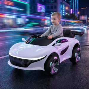 12V Battery Powered Plastic Kids Electric Ride on Car for 5 to 7 Years 2 to 4 with Dual Motors and Remote Control