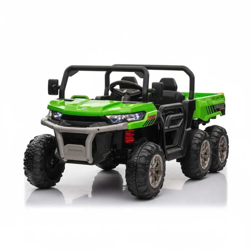 12V Battery Powered Plastic Ride-On Toy Car for Kids 2-10 Years Old CE&ASTM Certified Big Tractor 6 Wheels
