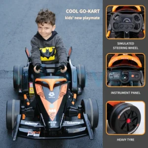 12V Electric Go Kart for Kids Remote Control Racing Ride Car Formula E Design Durable Plastic