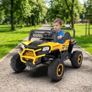 12V Kids Electric Motorcycle Ride On Car Plastic 4 Wheels for 2 4 & 5 7 Years Old Battery Powered Unisex