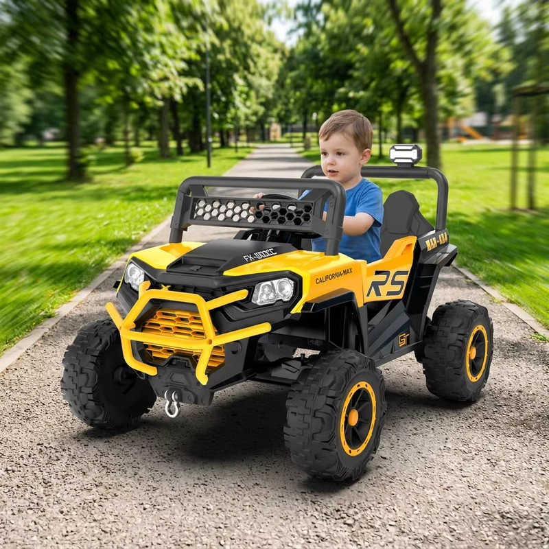 12V Kids Electric Motorcycle Ride On Car Plastic 4 Wheels for 2 4 & 5 7 Years Old Battery Powered Unisex
