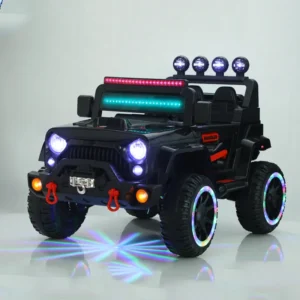 12V Kids Electric Ride on Car with LED Lights 4 Wheel Battery Powered Ride On Toy for 2 7 Years Outdoor Gift for Boys & Girls