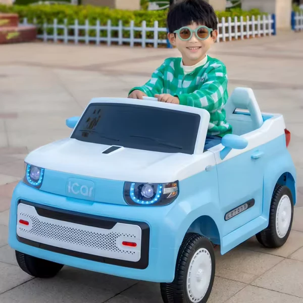 12V Kids Electric SUV Ride on Toy with Electronic Swing Dual Drive Toddler Car with Safety Double Doors & LED Lights