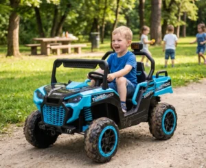 12V Kids ElectricUTV 2Seater Ride-On Car with Shock Absorption Parental Remote LED Headlights & Music Battery Powered Toy Car