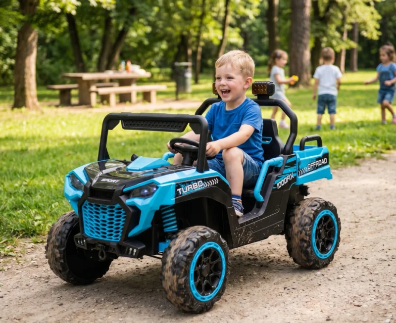 12V Kids ElectricUTV 2Seater Ride-On Car with Shock Absorption Parental Remote LED Headlights & Music Battery Powered Toy Car