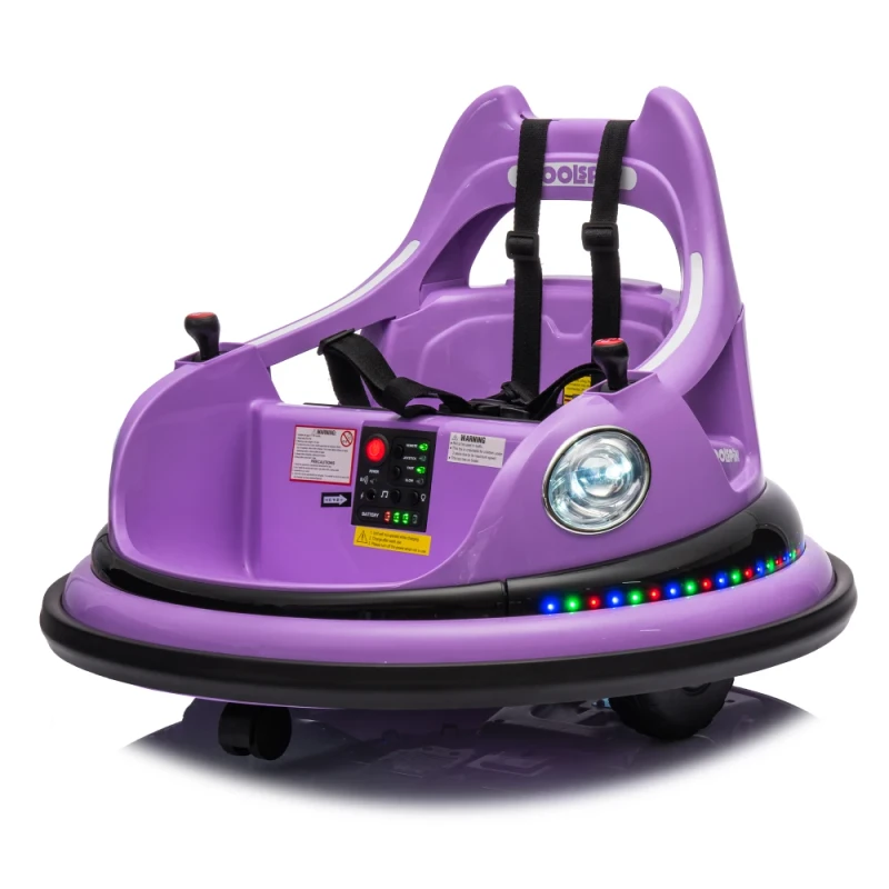 12V Ride on Bumper Car for Kids Electric Car for Kids Vehicle body with Anti-collision Padding Five-point Safety Belt 2wd