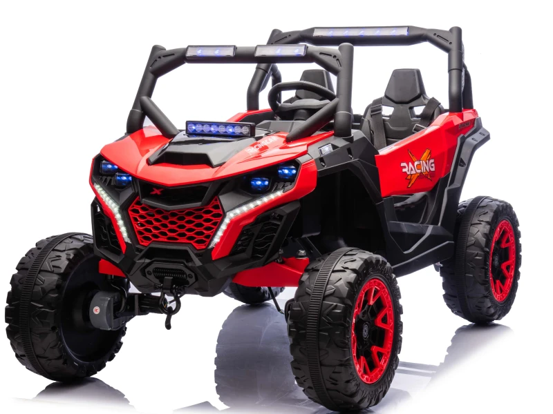 12V10AH Kids Ride on UTV 2 Seater Electric Off-Road Car with 2.4G Remote Control LED Lights 4-Wheel Suspension