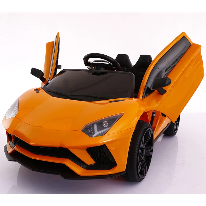 12V7 4 Wheel Electric Ride on Toy Car for Kids Battery Power Remote Control with Leather Seat Outdoor Play for Babies