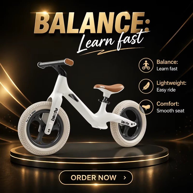 12inch Balance Bike Without Pedals Magnesium Balance Bike Baby Sliding Walker Balance Bike for Kids