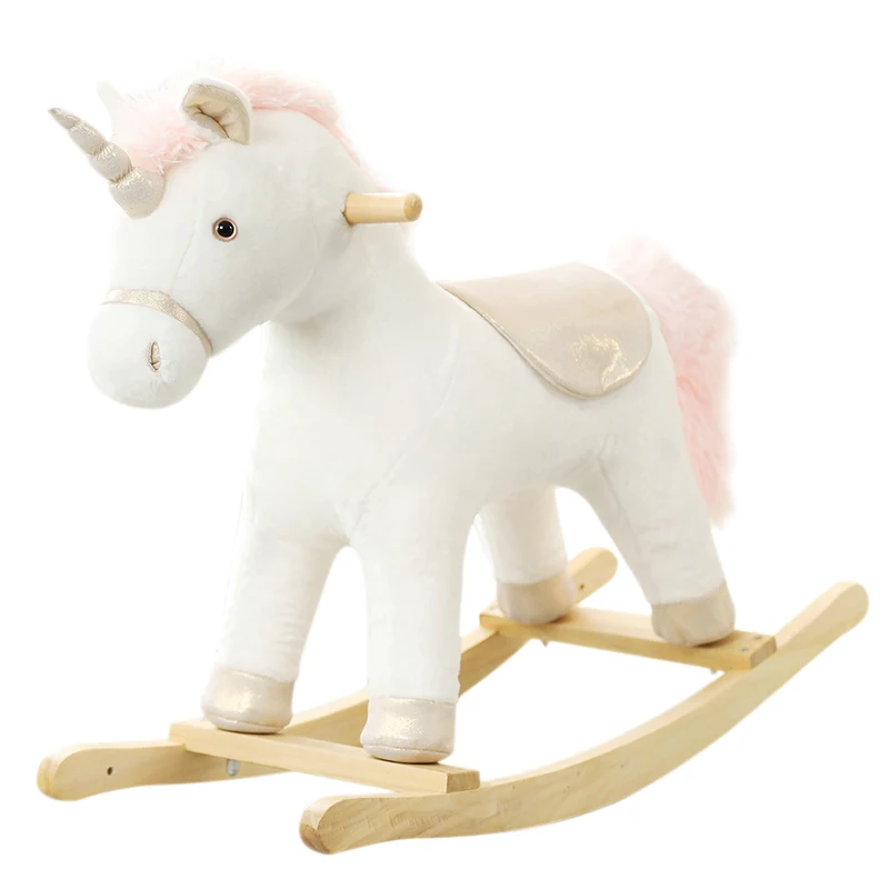 2-6 Year Old Children's Rocking Horse Indoor Toy Plush Rocking Horse As a Gift for Boys and Girls