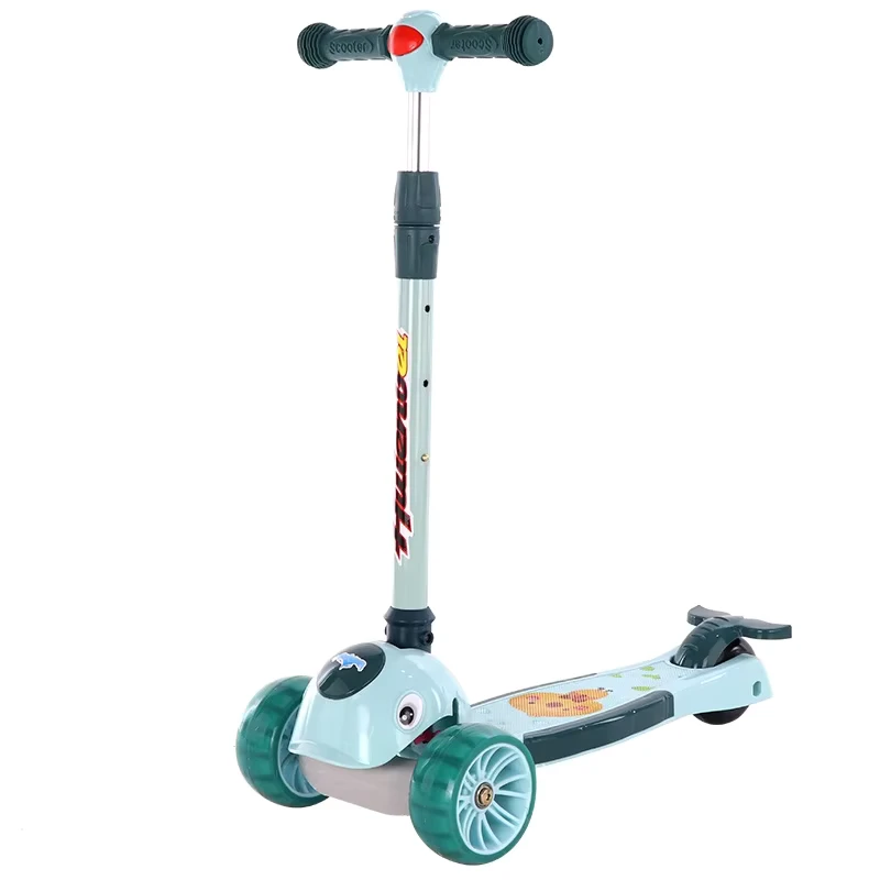2-8 Years Adjustable Foldable 3 Wheel Kids Scooter with PU Wheels and Plastic Body for Outdoor Use