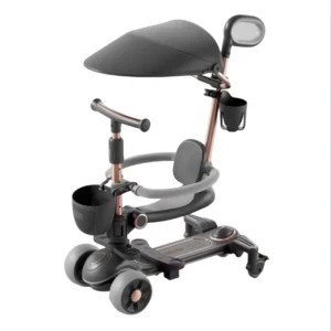 2 In1 Kids Children Scooter Foldable Ride on Car Toy Girls Boys With Light, Four Wheels Stroller Toy
