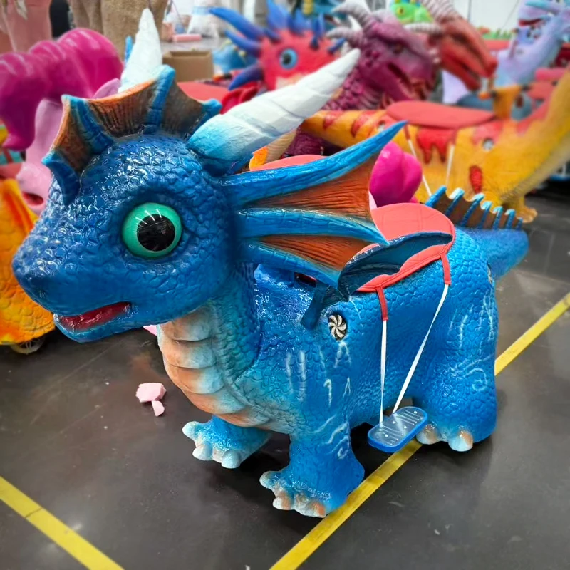 2 Meter Long Kids Electric Walking Dinosaur Car with Silicone and Steel for Adventure Parks and Shopping Malls