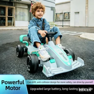 2-Seater Electric Ride On Car for 2-4 Year Olds 4 Wheels ABS Material Shared Space for Siblings
