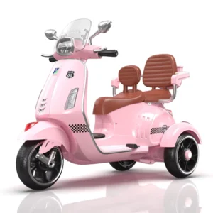 2-Seater Plastic Child Ride-On Toy 3-Wheeled Motorcycle Model 1388 for 5-7 Years